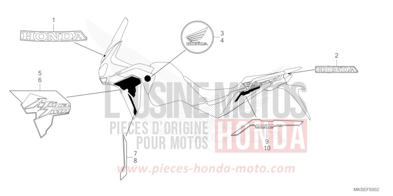 MARKE/STREIFEN (3) von Africa Twin Mechanik DARKNESS BLACK METALLIC (NH463) von 2021